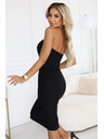 numoco Midi šaty s odhalenými ramenami a korzetom - čierne