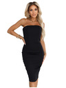 numoco Midi šaty s odhalenými ramenami a korzetom - čierne