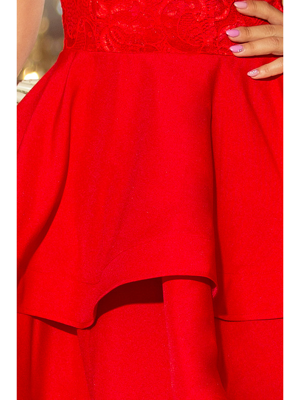 numoco LAURA šaty s čipkou - červená
