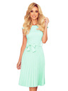 numoco LILA Plisované šaty s krátkym rukávom - Farba mäty