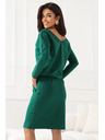 numoco Mikinové šaty s dlhým rukávom a vreckami - pohodlný strih s výstrihom vzadu - zelené