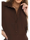 numoco SANDY Voľné košeľové šaty s opaskom - čokoládové