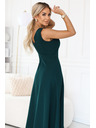 numoco Módne, postavu lichotivé maxi šaty s rozparkom na nohavici - fľaškovo zelené