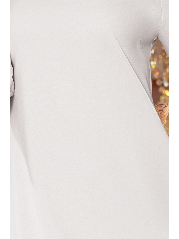 numoco LUCY - plisované pohodlné šaty - sivé