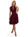numoco Exkluzívne šaty s rozšíreným spodným dielom a zipsom - vínové