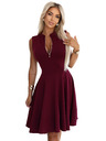 numoco Exkluzívne šaty s rozšíreným spodným dielom a zipsom - vínové