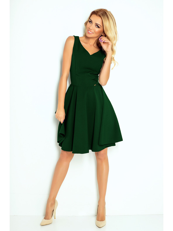 numoco Šaty - srdcovitý výstrih - tmavo zelená