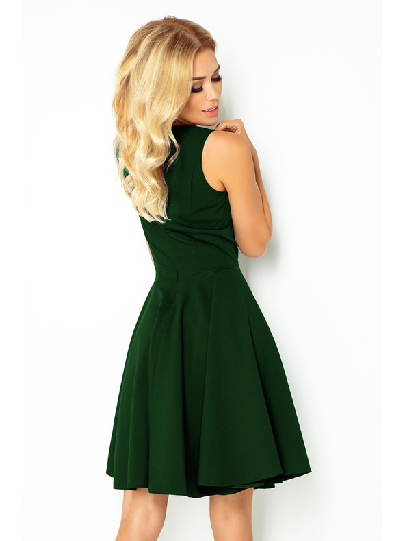 numoco Šaty - srdcovitý výstrih - tmavo zelená