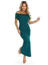 numoco Zmyselné midi šaty s mašľou pri výstrihu - fľaškovo zelené