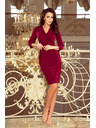 numoco KELLY Elegantné šaty s výstrihom - burgundské
