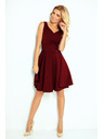 numoco Šaty - srdcovitý výstrih - burgundskej farby