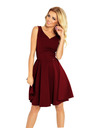 numoco Šaty - srdcovitý výstrih - burgundskej farby