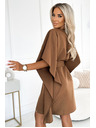 numoco SOFIA Motýlikové šaty so zaväzovaním v páse - cappuccino