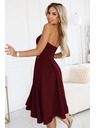 numoco VIVIENNE Korzétové rozšírené midi šaty pre zvláštne príležitosti - vínové