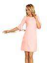 numoco NEVA Trapézové šaty s mašľou - pastelovo ružová