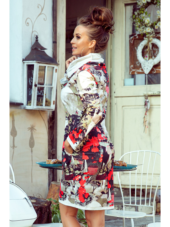 numoco IRENE Rolákové šaty - farebný vzor