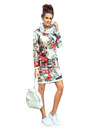 numoco IRENE Rolákové šaty - farebný vzor