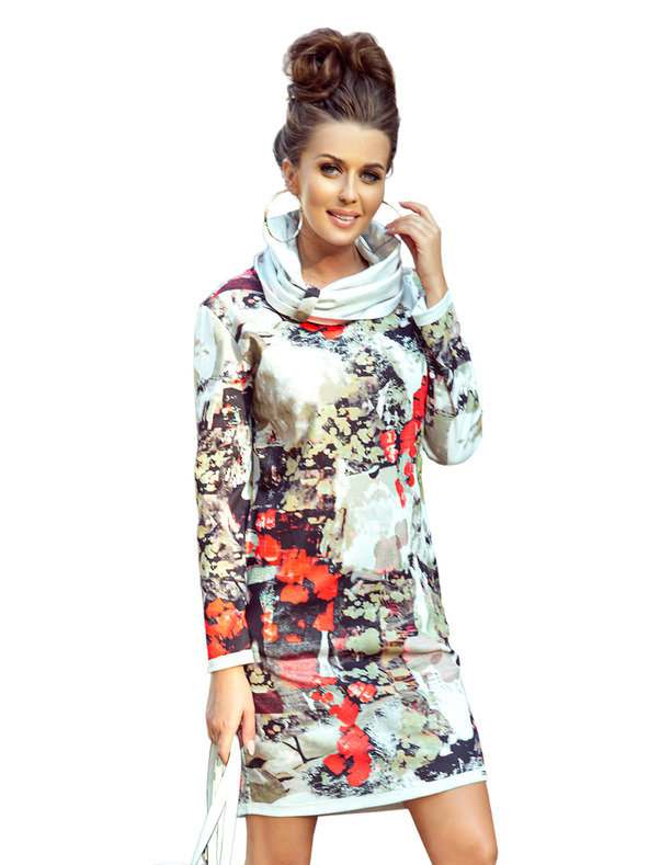 numoco IRENE Rolákové šaty - farebný vzor