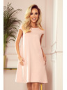 numoco CELINE Trapézové šaty s vreckami - pastelovo ružové