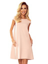 numoco CELINE Trapézové šaty s vreckami - pastelovo ružové