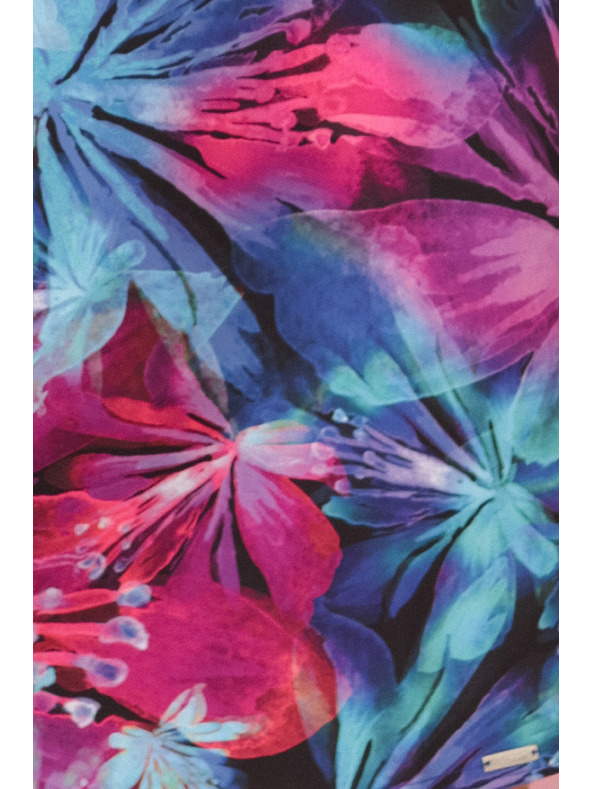 numoco LILA Kvetované šaty s rukávom na zaväzovanie