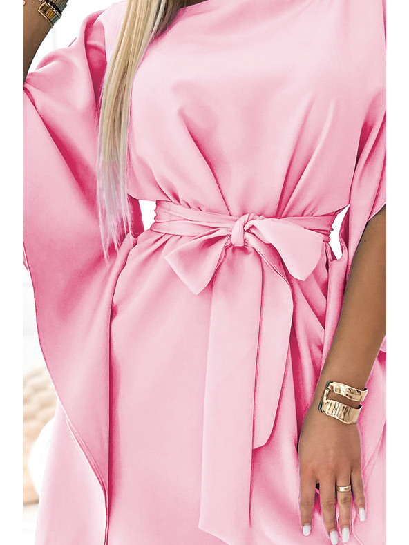 numoco SOFIA Motýľové šaty - pastelovo ružová