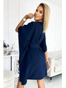numoco SOFIA Motýlie šaty so zaväzovaním v páse - tmavo modrá
