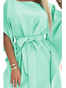 numoco SOFIA Dámske motýľové šaty so zaväzovaním v páse - mätová