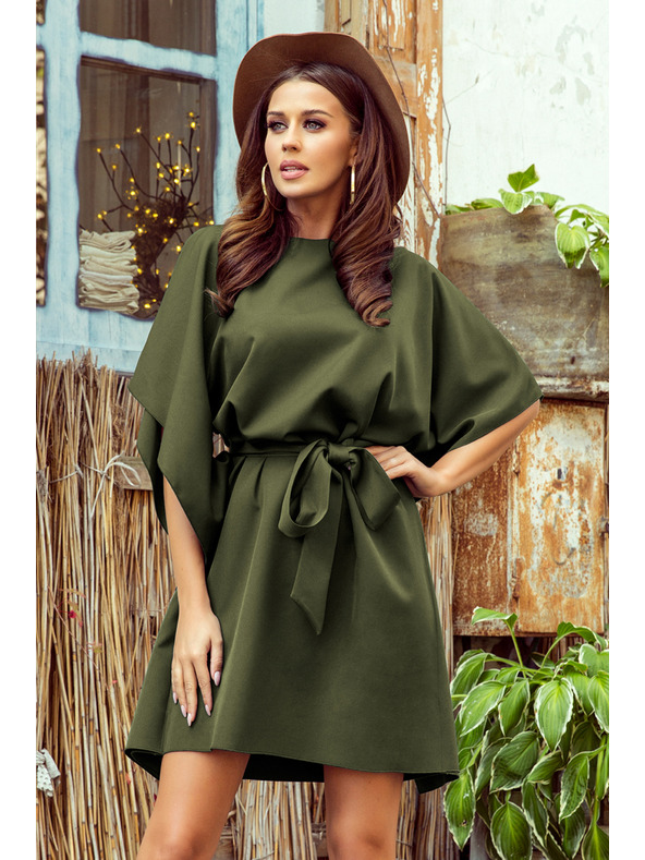 numoco SOFIA Motýľové šaty - KHAKI