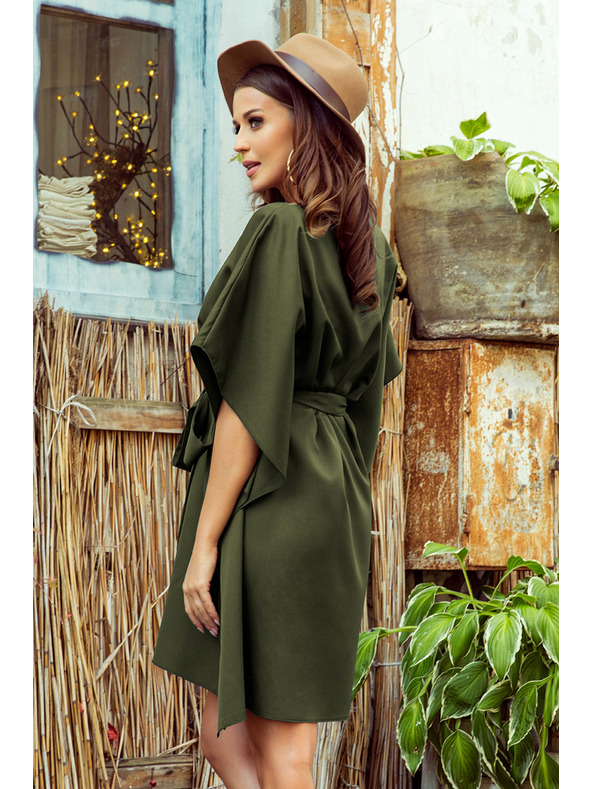 numoco SOFIA Motýľové šaty - KHAKI