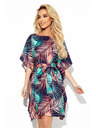 numoco SOFIA Motýlikové šaty so zaväzovaním v páse - palmové listy