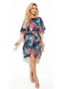 numoco SOFIA Motýlikové šaty so zaväzovaním v páse - palmové listy