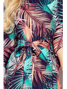 numoco SOFIA Motýlikové šaty so zaväzovaním v páse - palmové listy