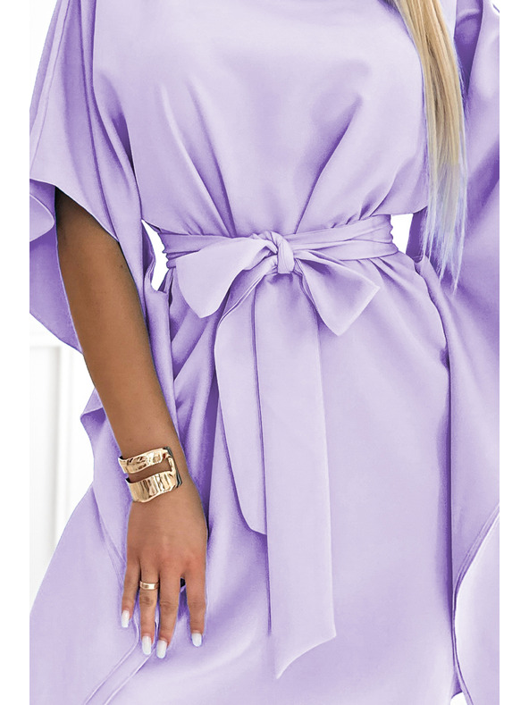 numoco SOFIA Motýlikové šaty - svetlý vres