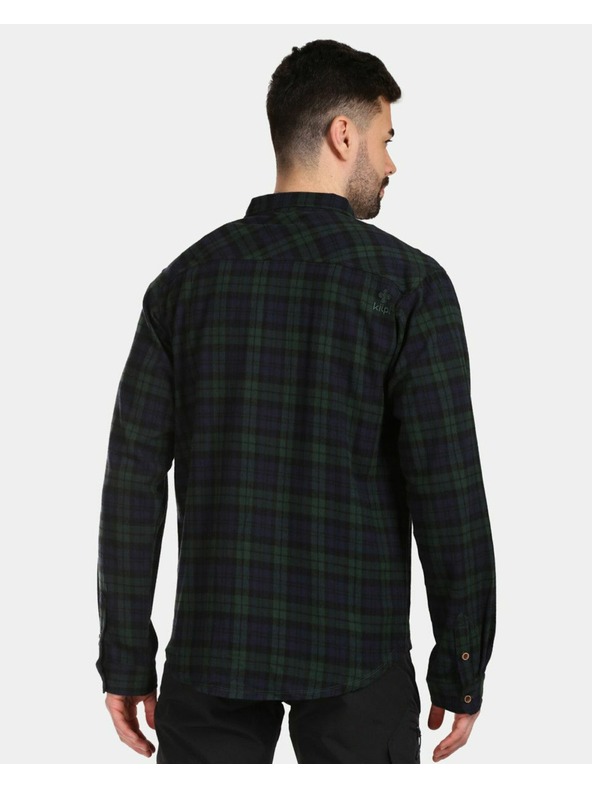 Kilpi Pánska športová flanelová košeľa Kilpi FLANNY-M Tmavo zelená