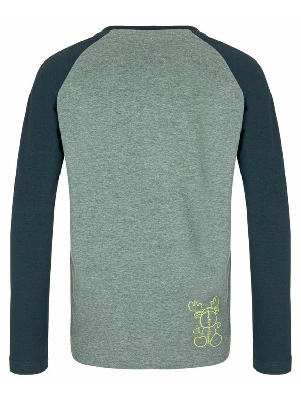 Kilpi Chlapčenské bavlnené tričko s dlhým rukávom Kilpi SONIER-JB Tmavozelená