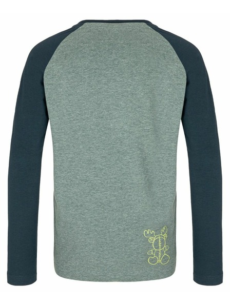 Kilpi Chlapčenské bavlnené tričko s dlhým rukávom Kilpi SONIER-JB Tmavozelená