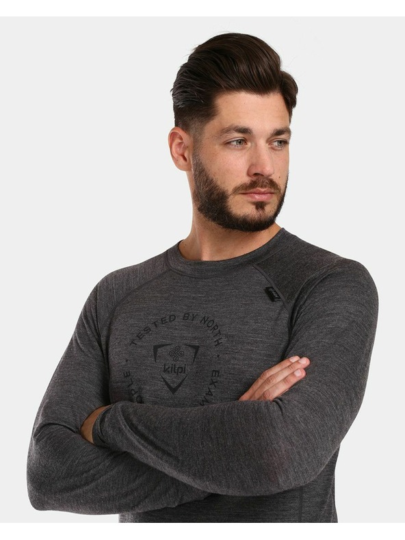 Kilpi Pánske termoprádlo s dlhým rukávom Kilpi MAVORA TOP-M Tmavo šedá