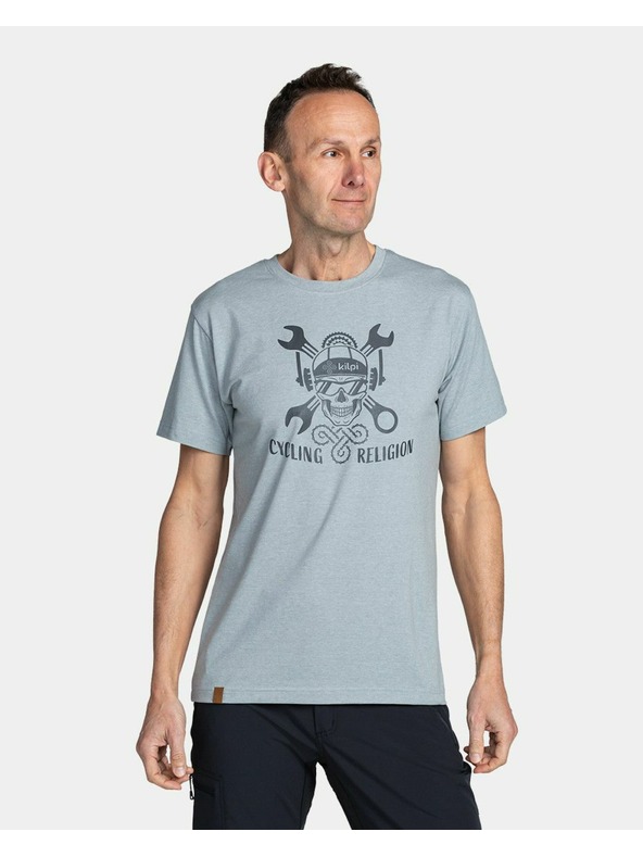 Kilpi Pánske bavlnené tričko Kilpi SKULLY-M Svetlosivá