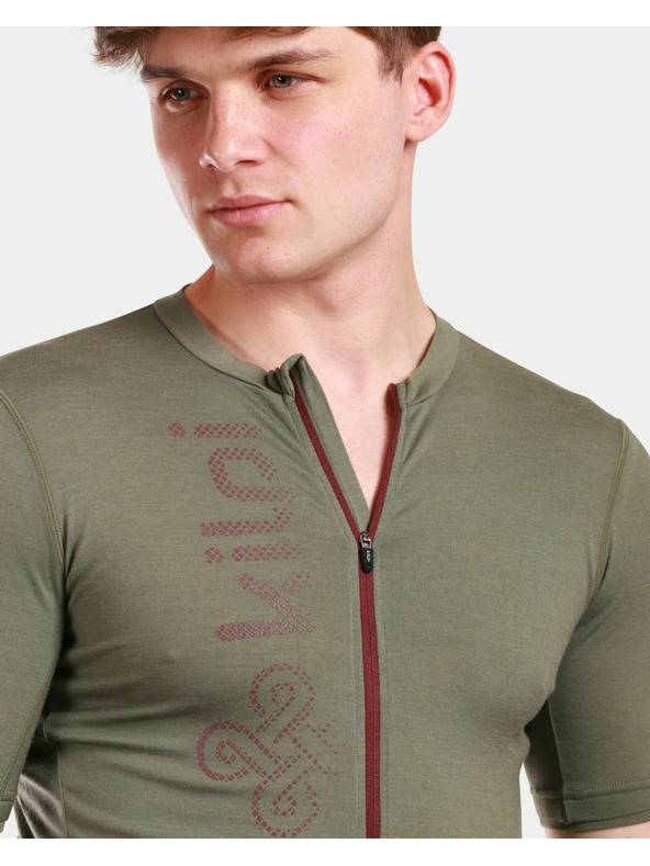 Kilpi Pánsky cyklistický dres z merino vlny Kilpi PETRANA-M Khaki