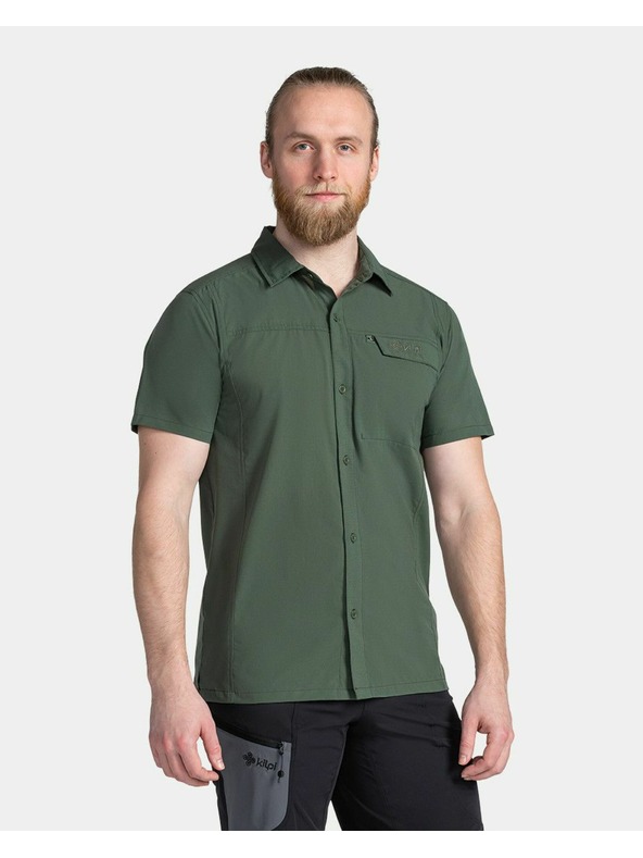 Kilpi Pánska outdoorová košeľa Kilpi BOMBAY-M Tmavozelená