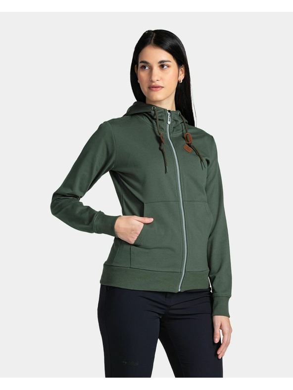 Kilpi Dámska bavlnená mikina Kilpi TARALI-W Tmavozelená