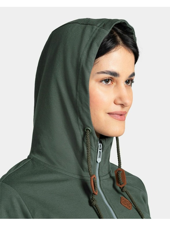 Kilpi Dámska bavlnená mikina Kilpi TARALI-W Tmavozelená