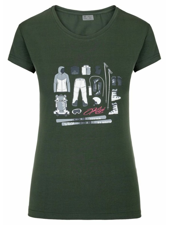 Kilpi Dámske tričko s krátkym rukávom Kilpi TORNES-W Tmavozelená