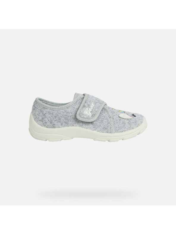 Geox Sivé dievčenské domáce papuče Geox Nymel