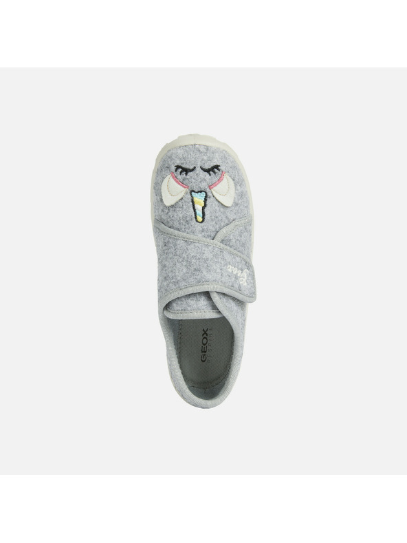 Geox Sivé dievčenské domáce papuče Geox Nymel
