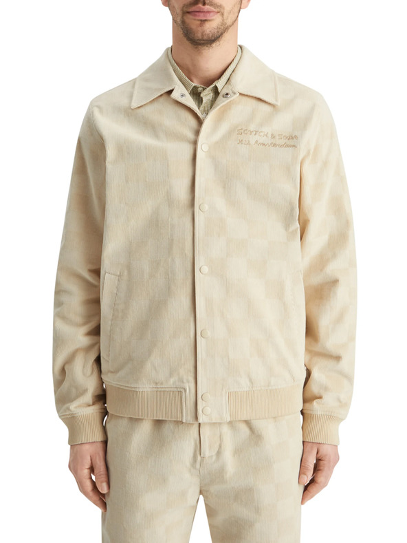 Scotch & Soda Krémová pánska manšestrová bunda Scotch & Soda College