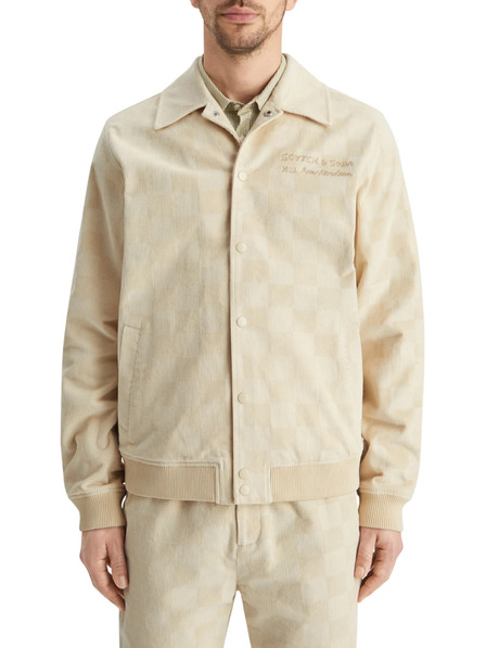 Scotch & Soda Krémová pánska manšestrová bunda Scotch & Soda College