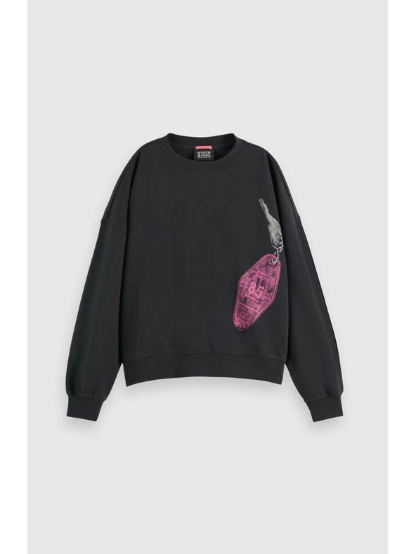 Scotch & Soda Čierna dámska mikina s potlačou Scotch & Soda