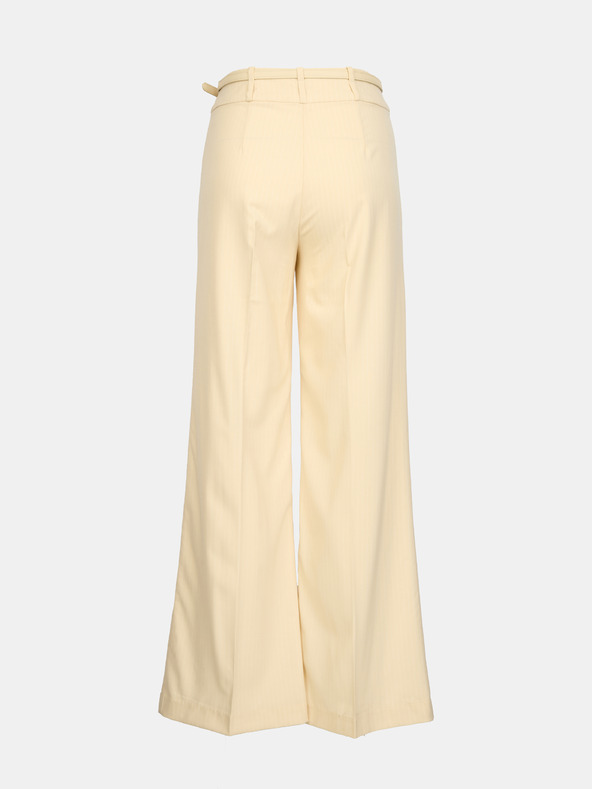 Orsay Krémové dámske široké nohavice s prúžkom ORSAY